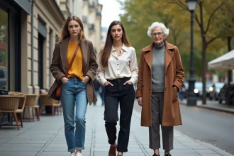 Trois femmes françaises de générations différentes dans Paris