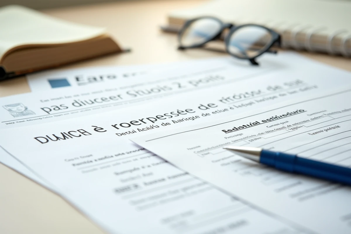 Vue de dessus des justificatifs et documents médicaux nécessaires pour constituer un dossier MDPH invalidité 2ème catégorie